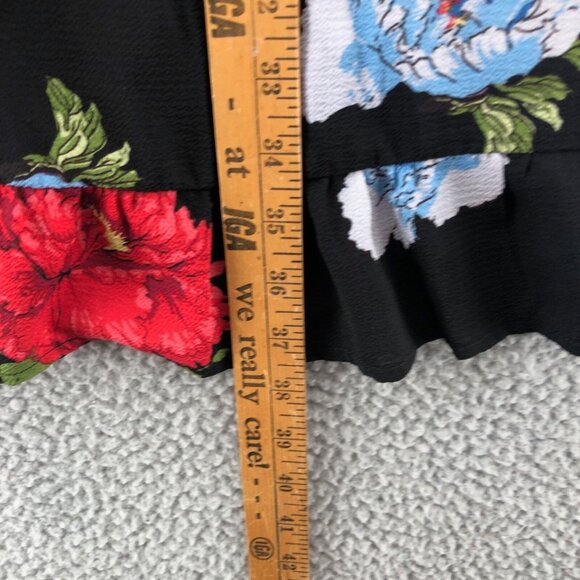 Jodifl Dress Womens Large Red Multi Floral Tent Swing Mini Off Shoulder Strappy - Picture 9 of 10